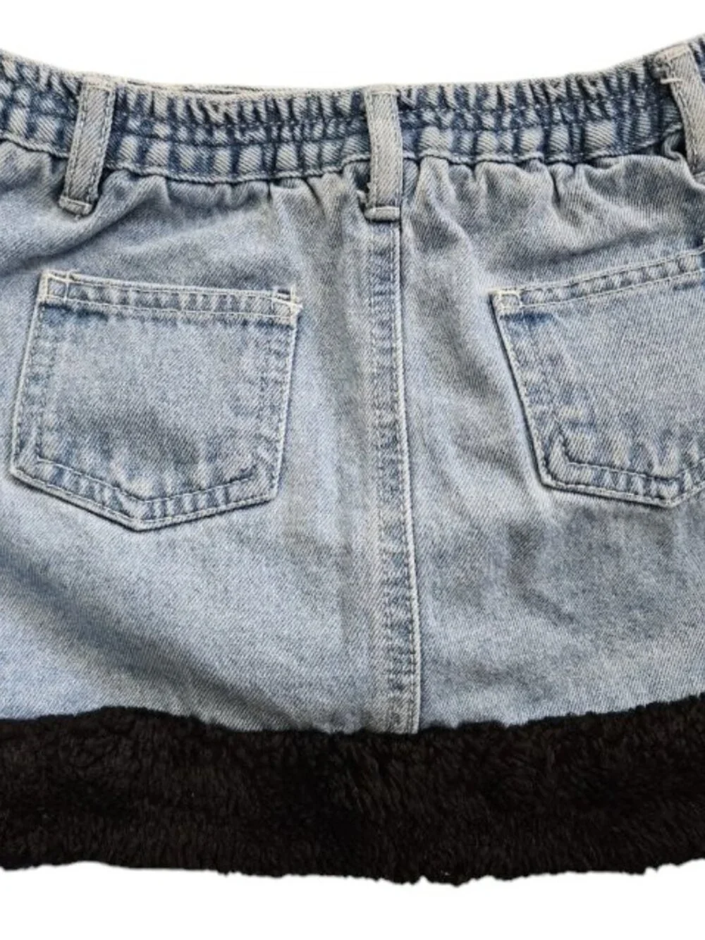 THE CHILDREN’S PLACE Faux Fur Trim Denim Skort Girls Size 3T